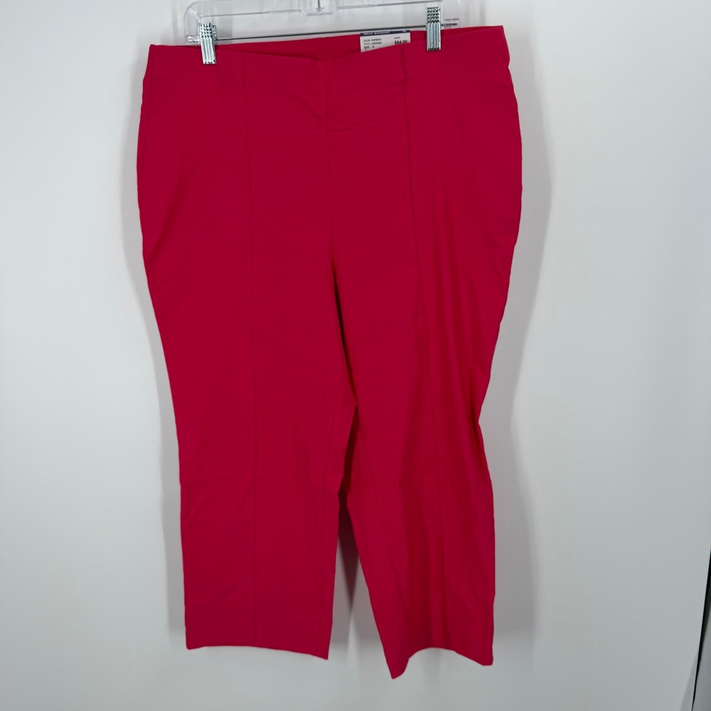 Rafaella Pintuck Crop Pants Womens Size 16 Raspberry Pink Stretch